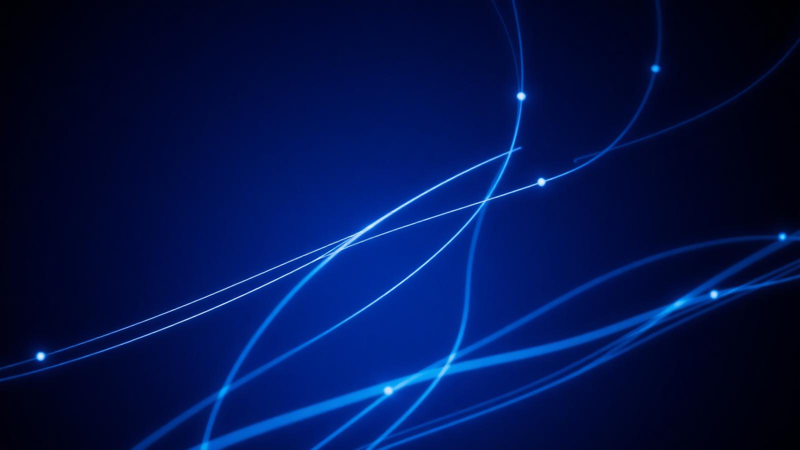 Abstract fibre optic light strands representing high-speed connectivity