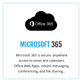 MICROSOFT 365 Microsoft 365 is secure, anywhere access to email and calendars, Office Web Apps, instant messaging, conferencing, and file sharing…
