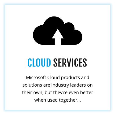 CLOUD SERVICES Microsoft Cloud products and solutions are industry leaders on their own, but they’re even better when used together…