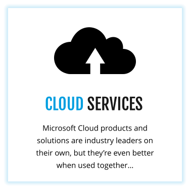 CLOUD SERVICES Microsoft Cloud products and solutions are industry leaders on their own, but they’re even better when used together…